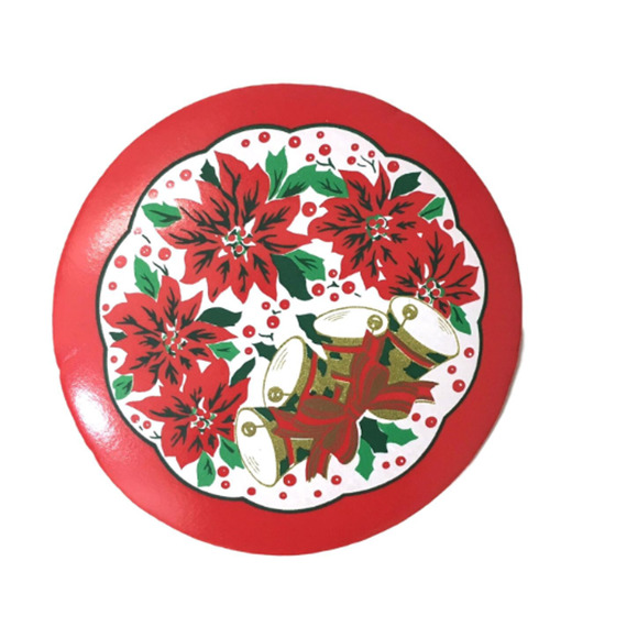 Vintage 70's POINSETTIA Coasters / Set Of 8 Holiday Coasters - Picture 2 of 4